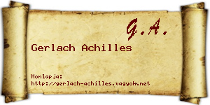 Gerlach Achilles névjegykártya
